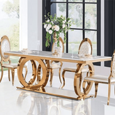 Trueliving  White Luxurious Dinning Table H 30 x W 45 x D 35; Chair : H 34 x W 18 x D 18